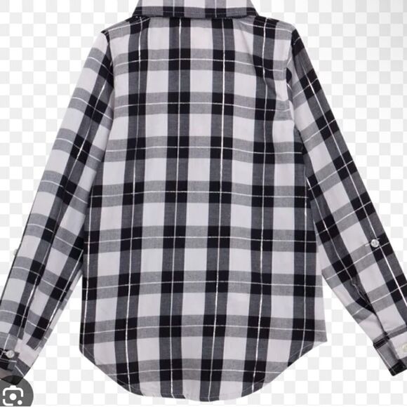 🛍️Real Love Girls Plaid Button Down long sleeve flannel shirt Size:10/12 &14/16 - Picture 2 of 10